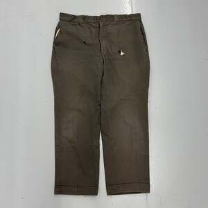 Vintage 60s Dark Green Sanforized Workwear Chinos 38x28
